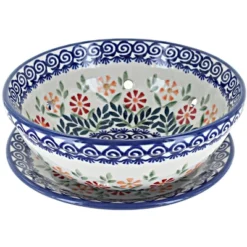 Blue Rose Polish Pottery M076 Manufaktura Berry Bowl With Plate -Blue Rose Pottery Store GUEST 005c03cf 02fb 416a bcbf 910ce19d2738