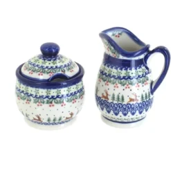 Blue Rose Polish Pottery 1583 Vena Cream & Sugar Set -Blue Rose Pottery Store GUEST 0064d8bd 4fb8 4359 9165 198b955d23b4