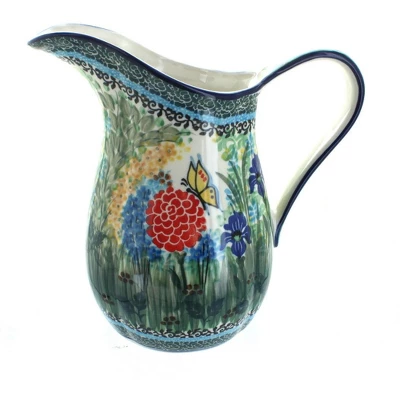 Blue Rose Polish Pottery B35 Ceramika Artystyczna Pitcher 6 Blue Rose Polish Pottery B35 Ceramika Artystyczna Pitcher - Image 4