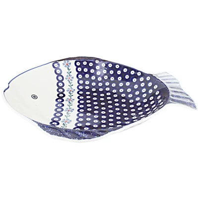 Blue Rose Polish Pottery S017 Manufaktura Large Fish Platter 4 Blue Rose Polish Pottery S017 Manufaktura Large Fish Platter - Image 2