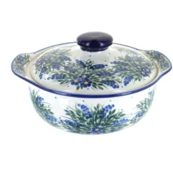 Blue Rose Polish Pottery 41C WR Unikat Round Covered Baker -Blue Rose Pottery Store GUEST 013b3c21 737d 47e2 8435 0e6993bdcf30