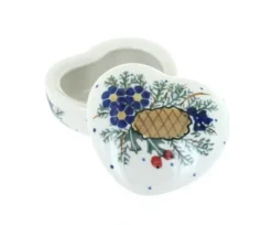 Blue Rose Polish Pottery 21A WR Unikat Heart Box