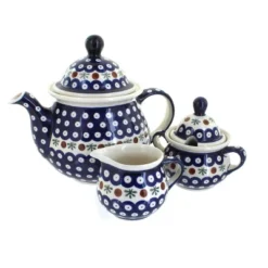 Blue Rose Polish Pottery 1700 Zaklady 3 Piece Tea Set -Blue Rose Pottery Store GUEST 02d8dad8 25b1 472e 9e58 5faa6493bbab