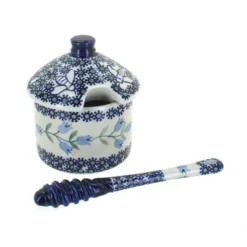 Blue Rose Polish Pottery P057 Manufaktura Honey Pot & Dipper -Blue Rose Pottery Store GUEST 032538f5 f750 4453 bdca 729a08b45a68