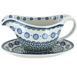 Blue Rose Polish Pottery 239 Ceramika Gravy Boat & Plate -Blue Rose Pottery Store GUEST 036c2a06 5739 48b8 8ab5 29be614710a7