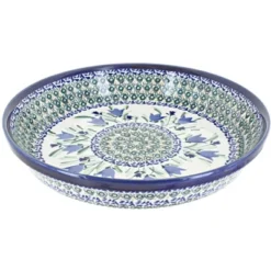 Blue Rose Polish Pottery 879 Zaklady Pie Plate