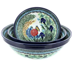 Blue Rose Polish Pottery 1400 Ceramika 3 Piece Serving Bowl Set -Blue Rose Pottery Store GUEST 06cb51ff eb12 4938 900e 884fa41c9184