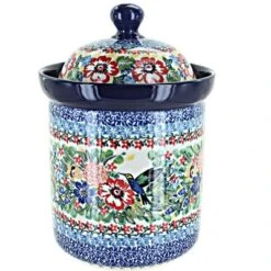 Blue Rose Polish Pottery 492 Ceramika Medium Canister -Blue Rose Pottery Store GUEST 06d30600 8c4a 4487 bb0c c0edfd87a3f6