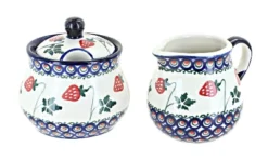 Blue Rose Polish Pottery 209-503 Millena Cream & Sugar Set