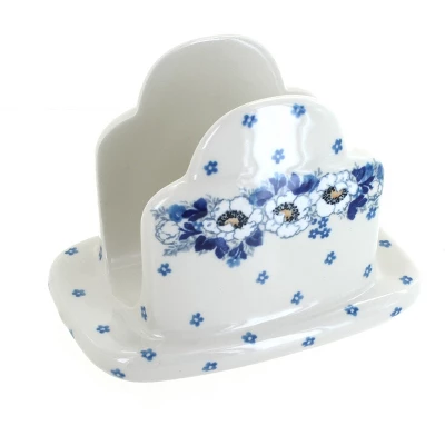 Blue Rose Polish Pottery 487 Ceramika Artystyczna Napkin Holder 16 Blue Rose Polish Pottery 487 Ceramika Artystyczna Napkin Holder - Image 14