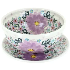 Blue Rose Polish Pottery 454-195 Vena Berry Bowl With Saucer -Blue Rose Pottery Store GUEST 0a937eb0 b562 4fd6 a373 5ccfecbe5e71