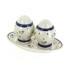 Blue Rose Polish Pottery 1282 Zaklady Salt & Pepper Shakers With Plate -Blue Rose Pottery Store GUEST 0b687546 e8db 4d48 8111 998546c68ad4