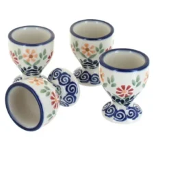 Blue Rose Polish Pottery J050-4 Manufaktura Egg Cup Set -Blue Rose Pottery Store GUEST 0ce0ffd2 9b81 4c08 9964 ac093cbb88c3