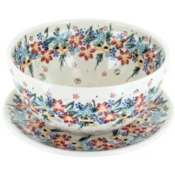 Blue Rose Polish Pottery 454-195 Vena Berry Bowl With Saucer -Blue Rose Pottery Store GUEST 0cfc9b05 d20e 4694 b88c b04fe75da982