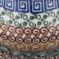 Blue Rose Polish Pottery 422 Ceramika Artystyczna Small Cream & Sugar With Tray