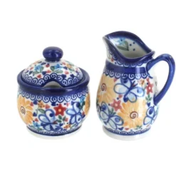 Blue Rose Polish Pottery 1583 Vena Cream & Sugar Set -Blue Rose Pottery Store GUEST 0f2dd954 0436 492a ba87 cff22e789db0