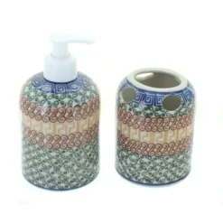 Blue Rose Polish Pottery 573 Ceramika Artystyczna Soap Dispenser & Toothbrush Holder -Blue Rose Pottery Store GUEST 0f52183d 3a41 4b65 a047 e91ddca2bf81