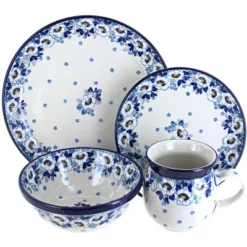 Blue Rose Polish Pottery Ceramika Artystyczna Dinnerware (16 PC) -Blue Rose Pottery Store GUEST 0faf16d2 b1d2 4ee7 bb89 91d95f0c5e28