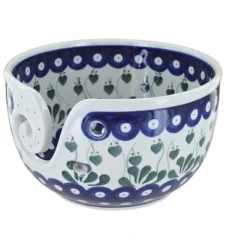 Blue Rose Polish Pottery G04 Ceramika Artystyczna Yarn Bowl