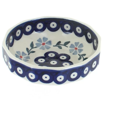Blue Rose Polish Pottery M058 Manufaktura Small Angular Bowl 4 Blue Rose Polish Pottery M058 Manufaktura Small Angular Bowl - Image 2