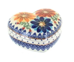 Blue Rose Polish Pottery 124 Vena Large Heart Box -Blue Rose Pottery Store GUEST 127639bc f681 4b83 9731 36e96045cd36