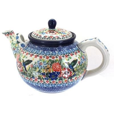 Blue Rose Polish Pottery 444 Ceramika Artystyczna Large Teapot 10 Blue Rose Polish Pottery 444 Ceramika Artystyczna Large Teapot - Image 8