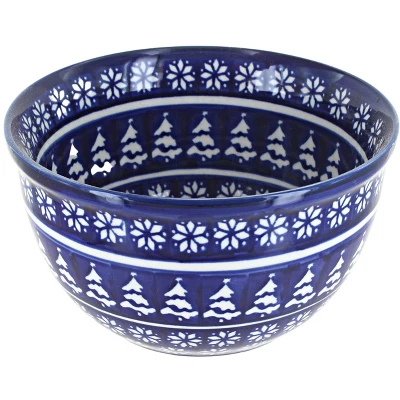 Blue Rose Polish Pottery 984 Zaklady Small Mixing Bowl 9 Blue Rose Polish Pottery 984 Zaklady Small Mixing Bowl - Image 7