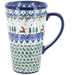 Blue Rose Polish Pottery 468 Vena Large Coffee Mug -Blue Rose Pottery Store GUEST 141e0975 79d4 43a6 bff3 677405a0261b