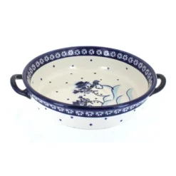 Blue Rose Polish Pottery 1455 Zaklady Round Casserole With Handles -Blue Rose Pottery Store GUEST 14b7a8bb 787c 4a4e 8f18 00cee2c3b5c5