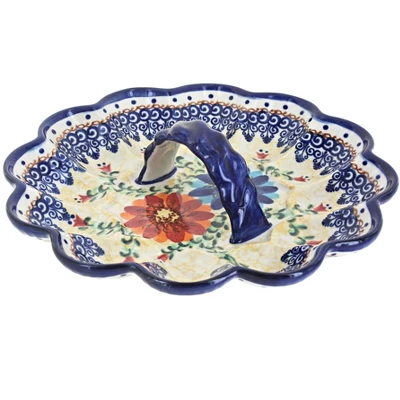 Blue Rose Polish Pottery 131 Vena Egg Plate 4 Blue Rose Polish Pottery 131 Vena Egg Plate - Image 2