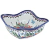 Blue Rose Polish Pottery 1932 Zaklady Large Square Scallop Bowl