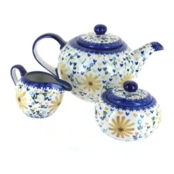 Blue Rose Polish Pottery 1700 WR Unikat 3 Piece Tea Set -Blue Rose Pottery Store GUEST 17cd5692 cb37 495e ac4a e460028fc2a2