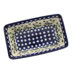 Blue Rose Polish Pottery 603 Ceramika Artystyczna Loaf Baker