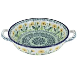 Blue Rose Polish Pottery 419 Ceramika Artystyczna Small Round Casserole With Handles -Blue Rose Pottery Store GUEST 18752963 dd51 4823 8bce f86297fffb40