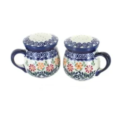 Blue Rose Polish Pottery S138 Manufaktura Salt & Pepper Shakers With Handles -Blue Rose Pottery Store GUEST 187a376e 0d18 4261 99f4 1d2d4844f4c2