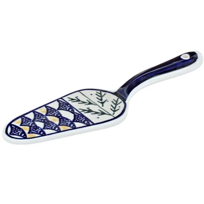 Blue Rose Polish Pottery 1206 Zaklady Cake Server 5 Blue Rose Polish Pottery 1206 Zaklady Cake Server - Image 3