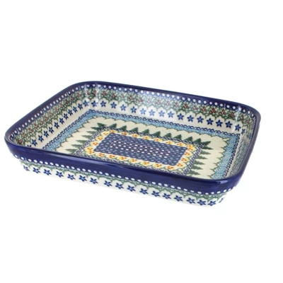 Blue Rose Polish Pottery 149 Vena Small Rectangular Baker 8 Blue Rose Polish Pottery 149 Vena Small Rectangular Baker - Image 6