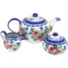 Blue Rose Polish Pottery 1700 WR Unikat 3 Piece Tea Set -Blue Rose Pottery Store GUEST 1a5fc8a8 bd2c 4e8c b044 51beda23ae0f