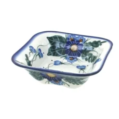 Blue Rose Polish Pottery 12G WR Unikat Square Bowl