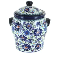 Blue Rose Polish Pottery 1100 Zaklady Large Canister -Blue Rose Pottery Store GUEST 1ad3d1a3 a24c 4496 8aa2 d4f9bbf1e10c