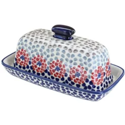 Blue Rose Polish Pottery M074 Manufaktura Butter DIsh -Blue Rose Pottery Store GUEST 1bcc0824 d9cd 41d8 abb7 7a770eb83a67