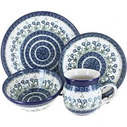 Blue Rose Polish Pottery Ceramika Artystyczna Dinnerware (16 PC) -Blue Rose Pottery Store GUEST 1e973cab 3d93 459a 9f22 182d23c8c33b