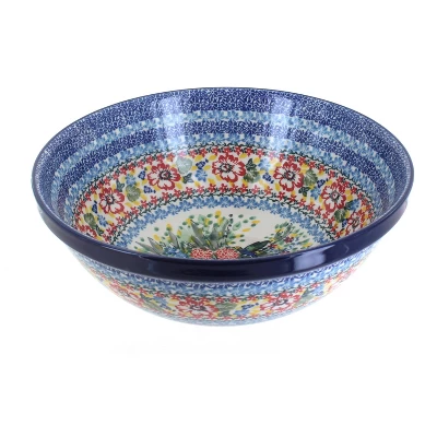 Blue Rose Polish Pottery 55 Ceramika Artystyczna Large Serving Bowl 8 Blue Rose Polish Pottery 55 Ceramika Artystyczna Large Serving Bowl - Image 6