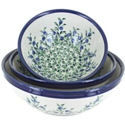 Blue Rose Polish Pottery 1400- Zaklady 3 Piece Serving Bowl Set 10 Blue Rose Polish Pottery 1400- Zaklady 3 Piece Serving Bowl Set -Blue Rose Pottery Store GUEST 20d3fdea 85e2 4999 ae90 63767cc44a2d
