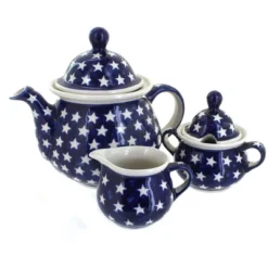 Blue Rose Polish Pottery 1700 Zaklady 3 Piece Tea Set -Blue Rose Pottery Store GUEST 20ee0a83 6efb 41a1 9a39 bfa2bfe57664