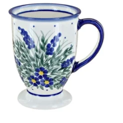 Blue Rose Polish Pottery 14C WR Unikat Pedestal Mug -Blue Rose Pottery Store GUEST 20fb850f 775c 4ded 9d82 c8411cc63cf3