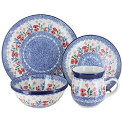Blue Rose Polish Pottery Ceramika Artystyczna Dinnerware (4 PC) -Blue Rose Pottery Store GUEST 210ab0d0 feb2 4d51 8935 5ffc6e093e72 1