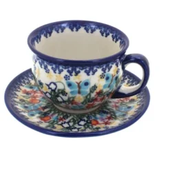 Blue Rose Polish Pottery 33 Vena Cup & Saucer -Blue Rose Pottery Store GUEST 23ae2060 1c8b 4838 a4d0 fba206358811