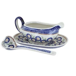 Blue Rose Polish Pottery S119 Manufaktura Gravy Boat Plate & Ladle -Blue Rose Pottery Store GUEST 241a74d3 b8f9 44a3 a4a2 4daf9a678ef6