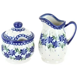 Blue Rose Polish Pottery 1583 Vena Cream & Sugar Set -Blue Rose Pottery Store GUEST 24c8ebc5 6845 413c 847f 21461afc51aa